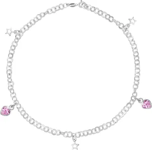 925 Sterling Silver Charm Anklet For Women, 10" Inch Silver and Gold Anklet, Charm Ankle Bracelets,Heart Charm,Accessories For Women Jewelry, Dainty Foot Jewelry