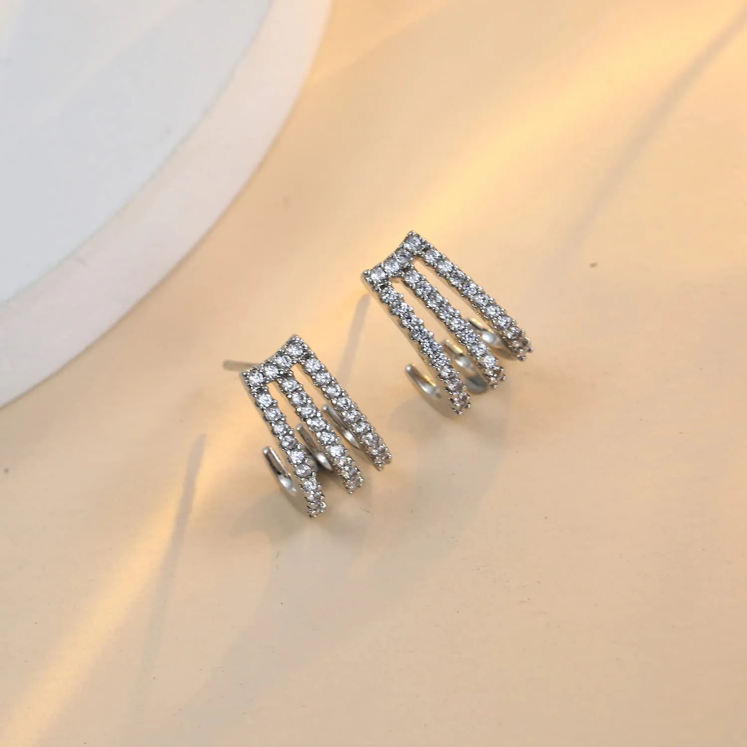 925 Sterling Silver claw earrings Huggie Stud for Women Teen Girls Piercing Earrings Ear Cuff Gifts Jewelry with CZ… 3Claw-Silver