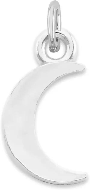 925 Sterling SIlver Cresent Moon Microcharm, Mini Cute Charm Celestial Astrology Jewelry with Clasp