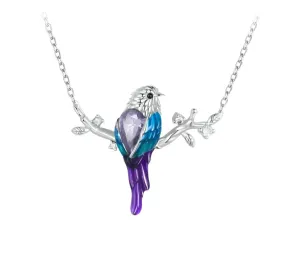 925 Sterling Silver Cute Bird Pendant Necklace