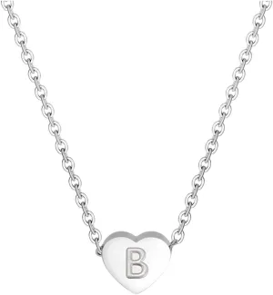 925 Sterling Silver Necklaces for Women,Dainty Initial Letter Heart Pendant Chain Christmas Anniversary Birthday Gift for Her