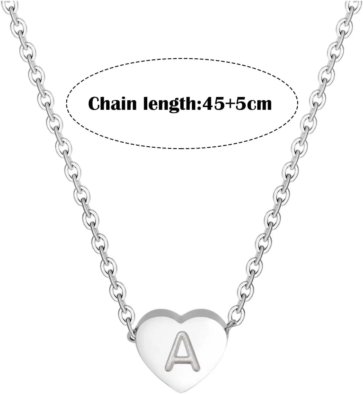 925 Sterling Silver Necklaces for Women,Dainty Initial Letter Heart Pendant Chain Christmas Anniversary Birthday Gift for Her