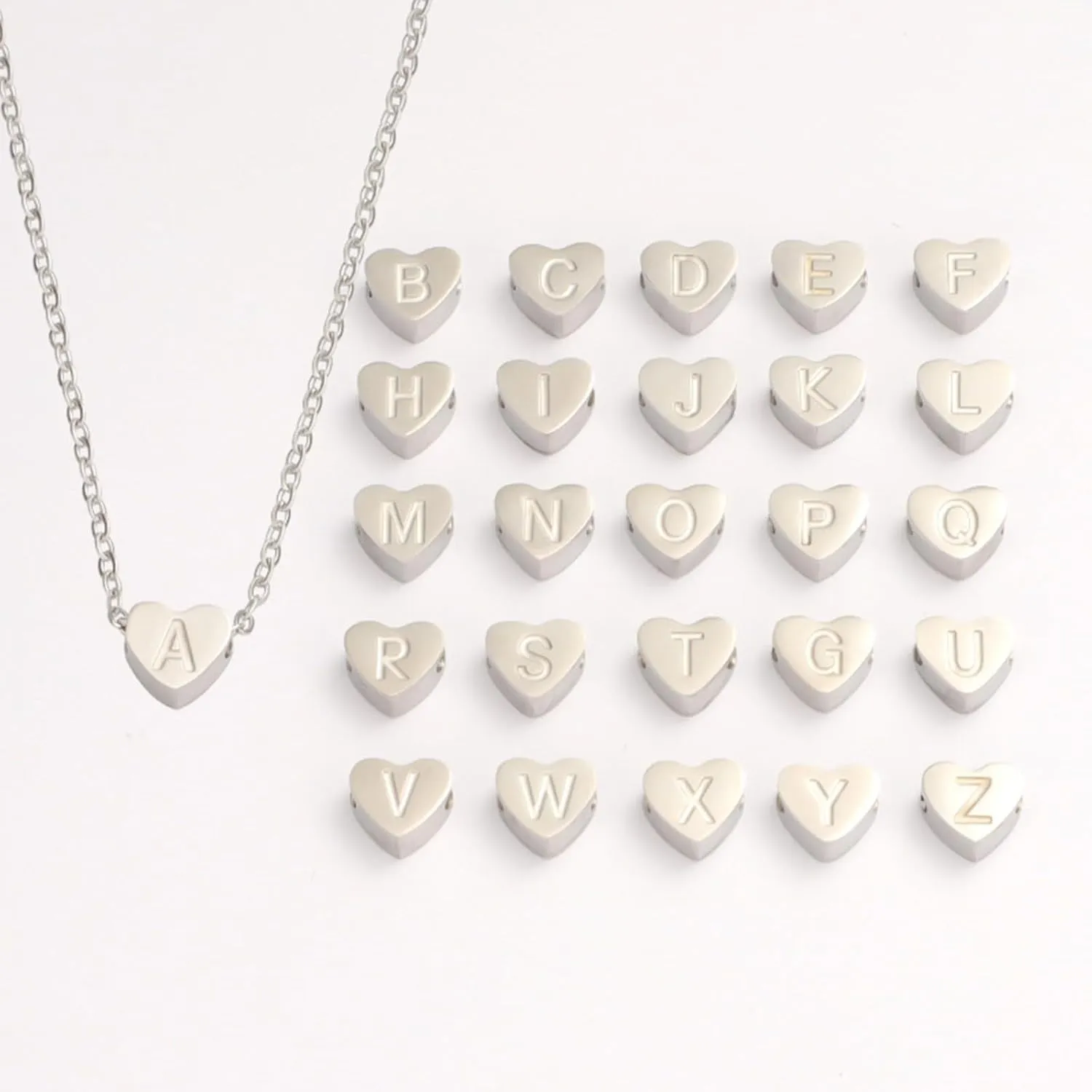 925 Sterling Silver Necklaces for Women,Dainty Initial Letter Heart Pendant Chain Christmas Anniversary Birthday Gift for Her
