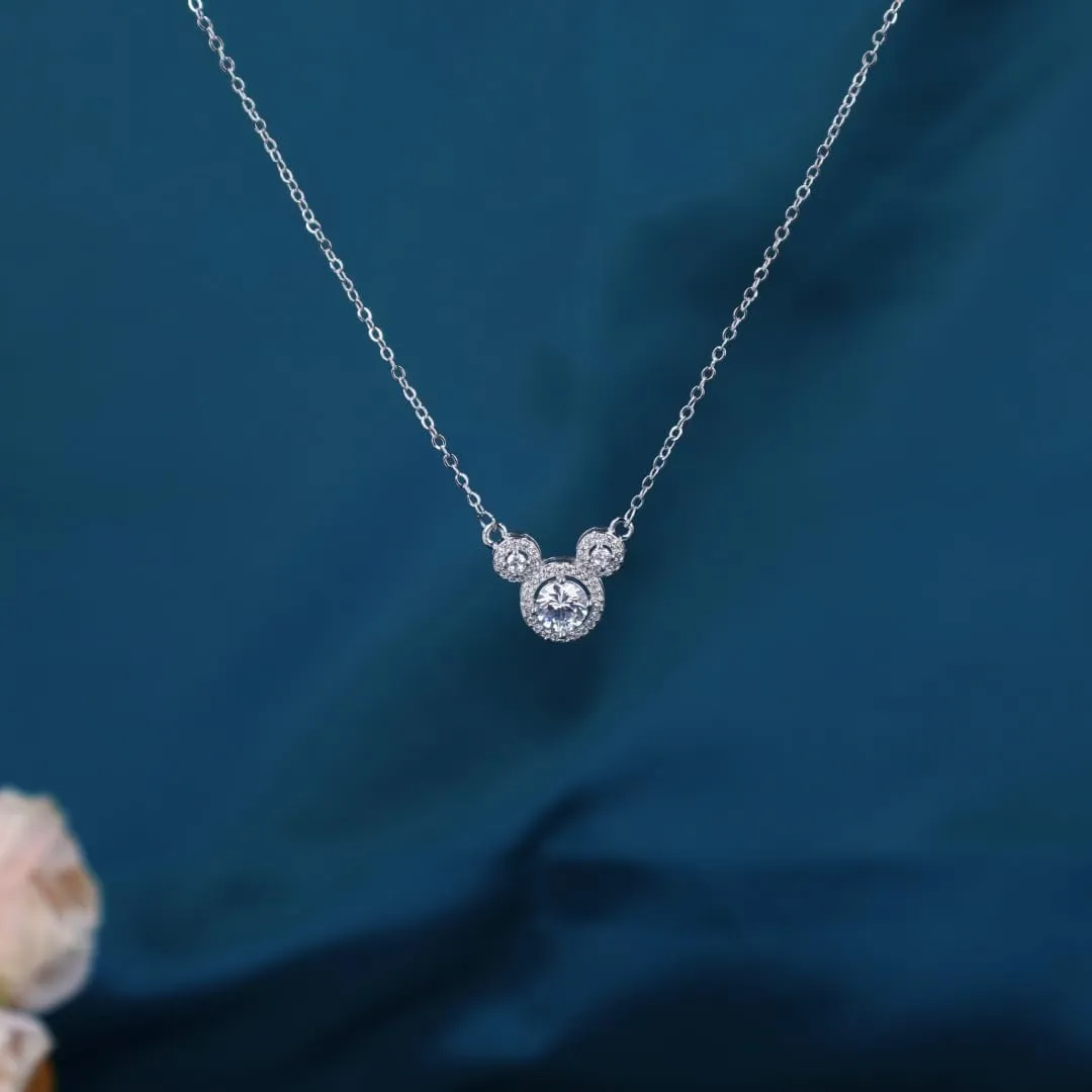 925 Sterling Silver Necklaces for Women's Pendant Beads Simulated Diamond Necklaces for Women with Cubic Zirconia