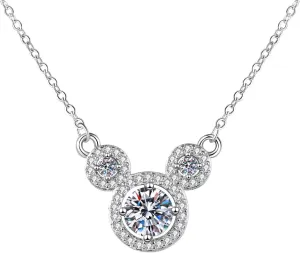 925 Sterling Silver Necklaces for Women's Pendant Beads Simulated Diamond Necklaces for Women with Cubic Zirconia