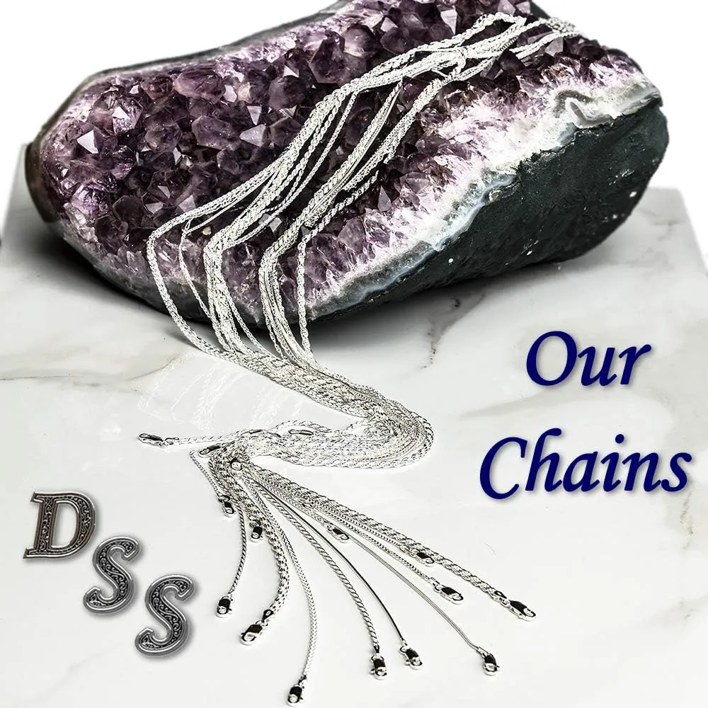 925 Sterling Silver Wheat Chain 2mm - Italian Spiga Sterling Silver Necklace Chain with Lobster Claw Clasp, Nickel Free 925 Silver Chain Necklace in lengths from 16-30 Inches