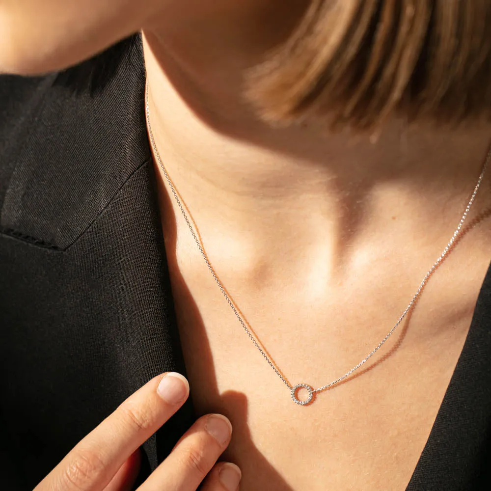 9ct White Gold Diamond Forevermore Petite Pendant