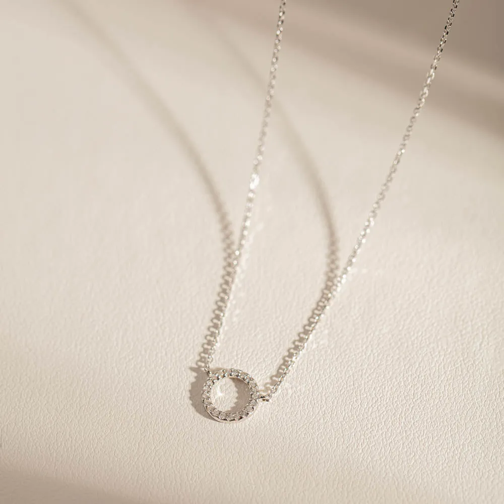 9ct White Gold Diamond Forevermore Petite Pendant