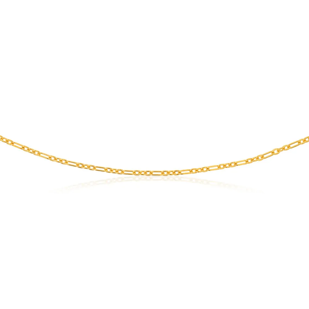 9ct Yellow Gold Silverfilled 80Gauge Fancy 60cm Chain