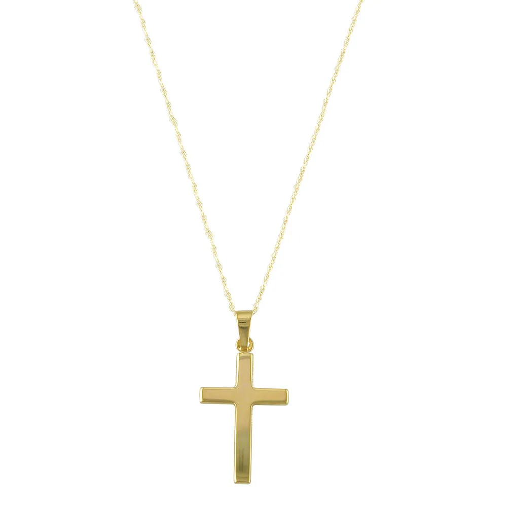 9ct Yellow Gold Solid Cross Pendant