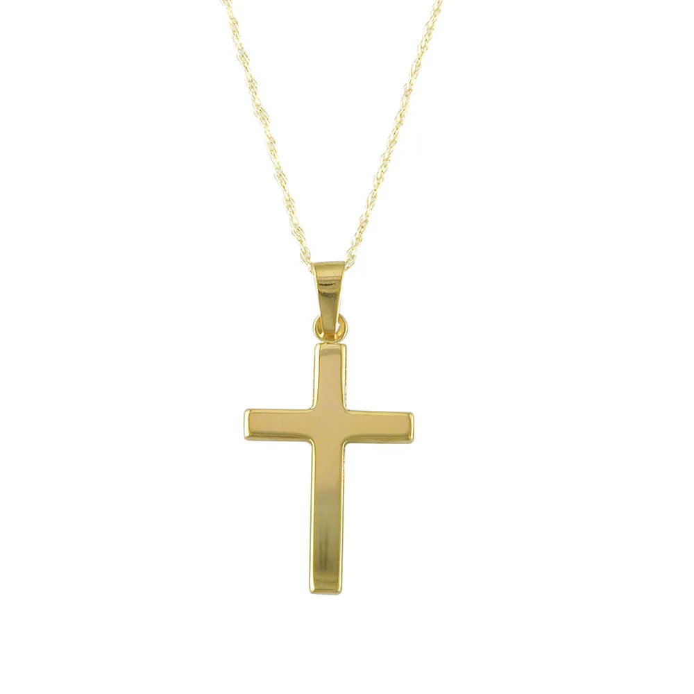 9ct Yellow Gold Solid Cross Pendant