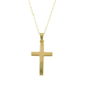 9ct Yellow Gold Solid Cross Pendant