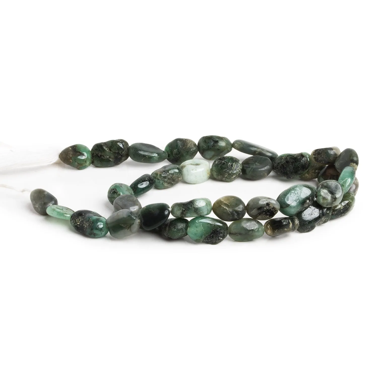 9x6mm Emerald Handcut Plain Ovals 12 inch 35 beads
