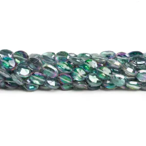 9x7mm Mystic White Topaz Faceted Ovals 9 inch 25 beads