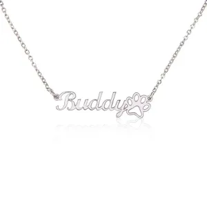 A Gift That Speaks Volumes: Personalized Paw Print Name Necklace for the Devoted Pet Lover!