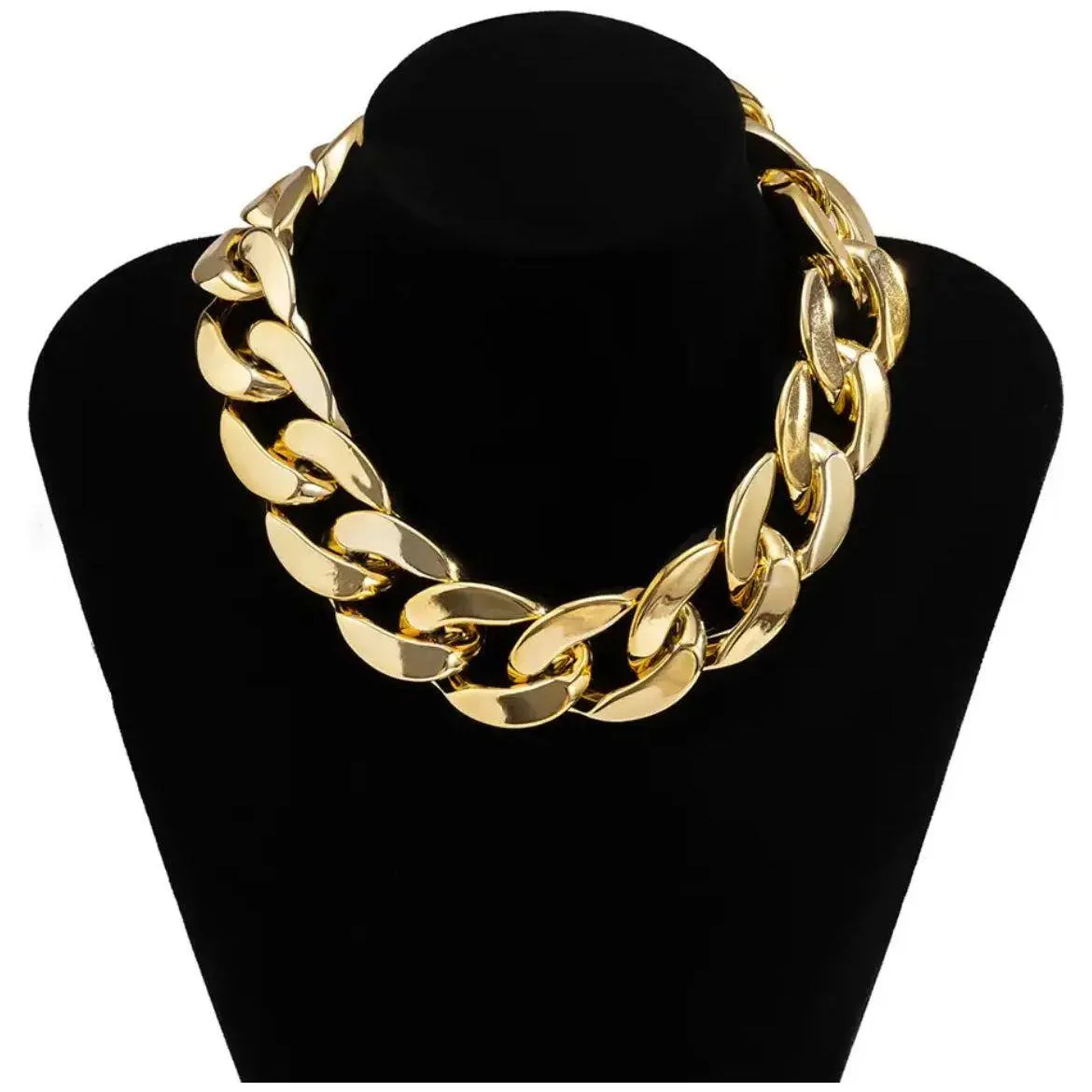 Acrylic Thick Link Chain Necklace and Bracelet Set