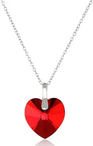 Adabele Solid Sterling Silver Heart Necklace Cubic Zirconia Diamond Gemstone Love Romantic Birthstone Jewelry Hypoallergenic Nickel Free Women Birthday Gift