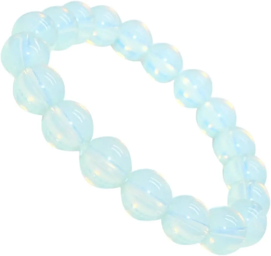 Adjustable Natural Opal Bracelet Elastic Rope Fashion Jewelry Hand Chain for Women