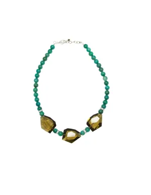 Adrianna Amazonite Smokey Quartz Necklace