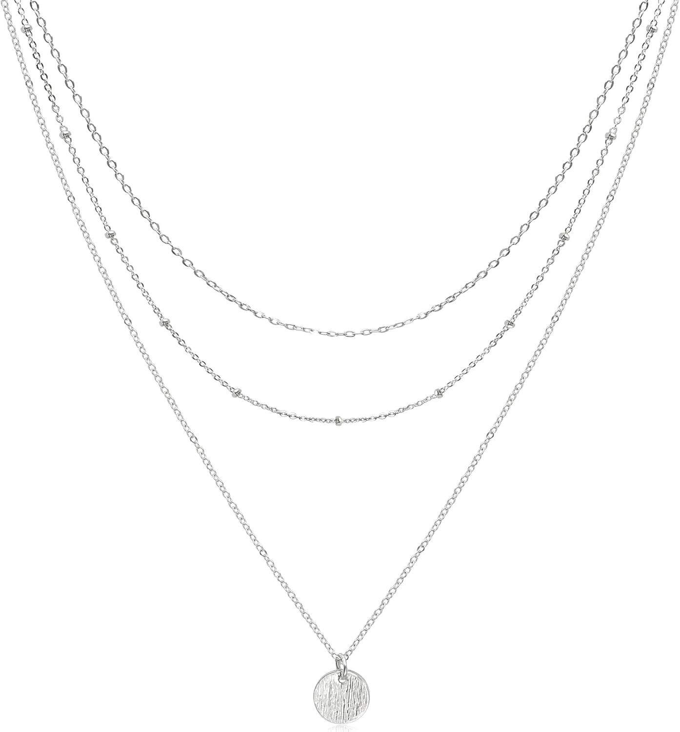 Aisansty Dainty Layered Choker Necklaces Handmade Coin Tube Star Pearl Pendant Multilayer Adjustable Layering Chain Gold Plated Necklaces Set for Women