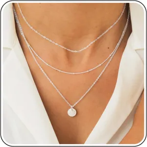 Aisansty Dainty Layered Choker Necklaces Handmade Coin Tube Star Pearl Pendant Multilayer Adjustable Layering Chain Gold Plated Necklaces Set for Women