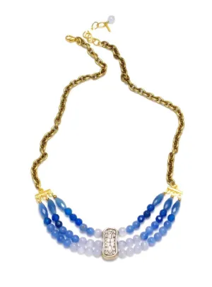 Alex Gold and Blue Chain Necklace