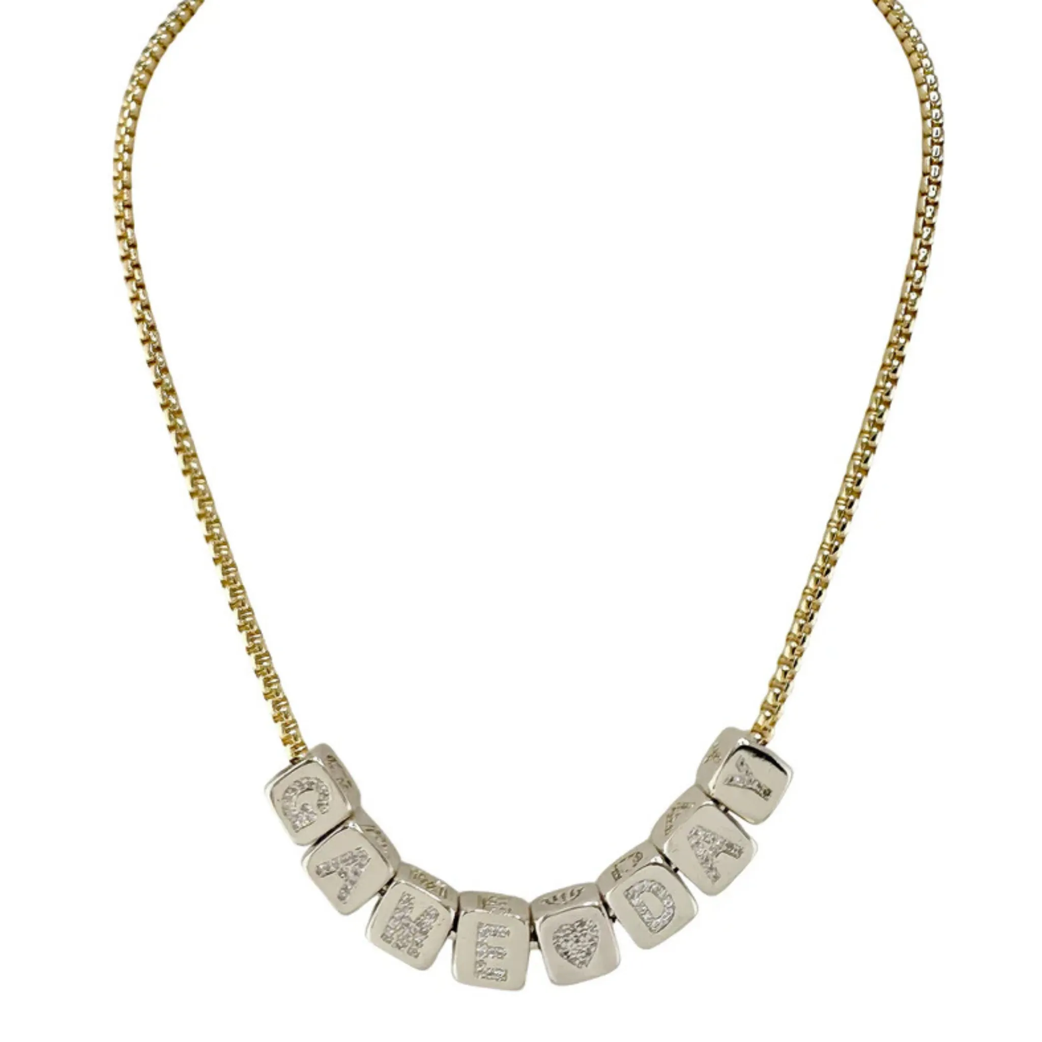 Amelia Large Block Letter Personalized Necklaces
