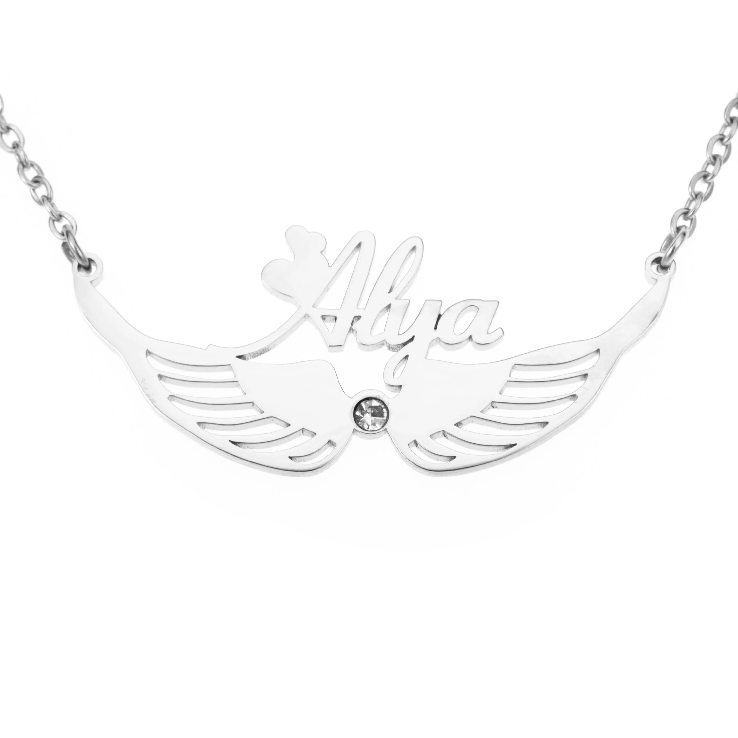 Angel Wings Necklace with Birthstone