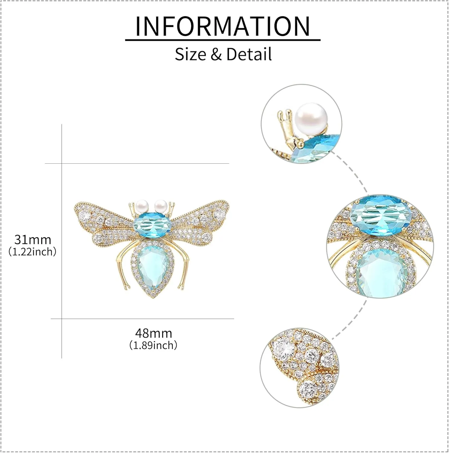 Animal Brooches for Women Gold-Plated Panda/Bee/Snake/Elephant Pearl Brooch Lapel Pin Rhinestone Animals Brooch Jewelry for Mom Wife