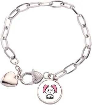 Animal Stickers Lovely Art Deco Fashion Heart Chain Bracelet Jewelry Charm Fashion