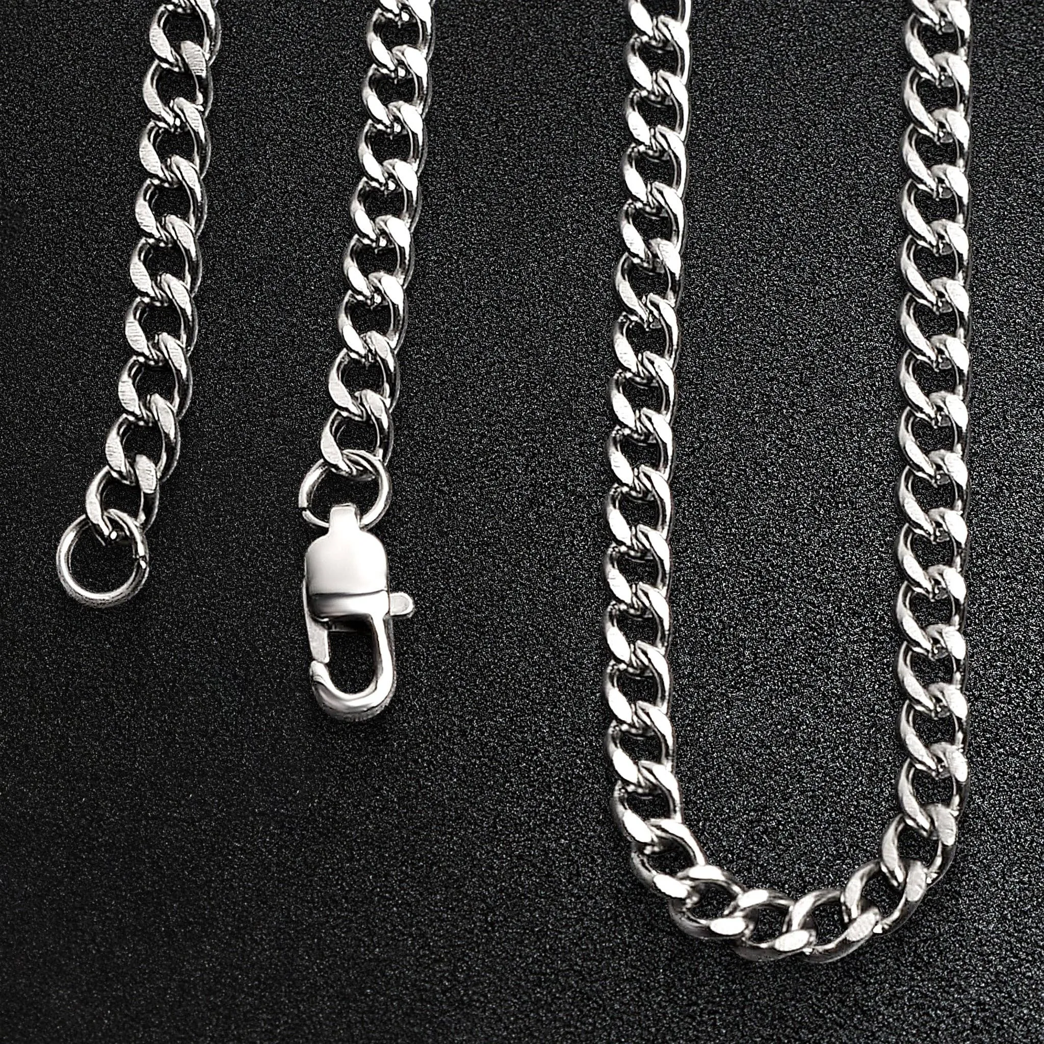 Annie Silver Stainless Steel PVD Curb Chain Necklace