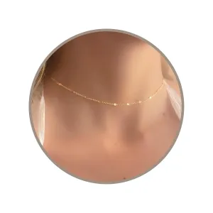Annika Bella Chain Choker Necklace, Length 13-16 Inches, Minimalist Simple Gold Necklaces, Dainty Gold Chokers for Layering (Dotted Chain)