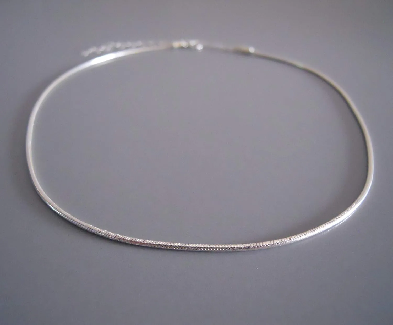 Annika Bella Edgy Snake Chain Choker, 925 Silver Necklaces, Minimalist Adjustable Layering Chokers, Waterproof Jewelry for Women and Teens (Snake)