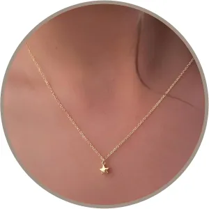 Annika Bella Star Charm Necklace - Gold Necklaces for Women, Dainty Celestial Jewelry, Gold star with a Chain, Stackable Chains, Minimalist Gift for Her
