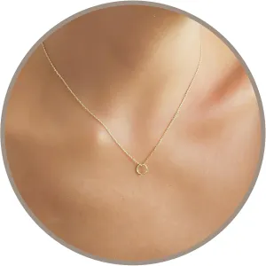 Annika Bella Tiny Circle Charm Necklace, Layering Gold Necklaces, Simple Dainty Gold Jewelry for Women, Gifts for Her