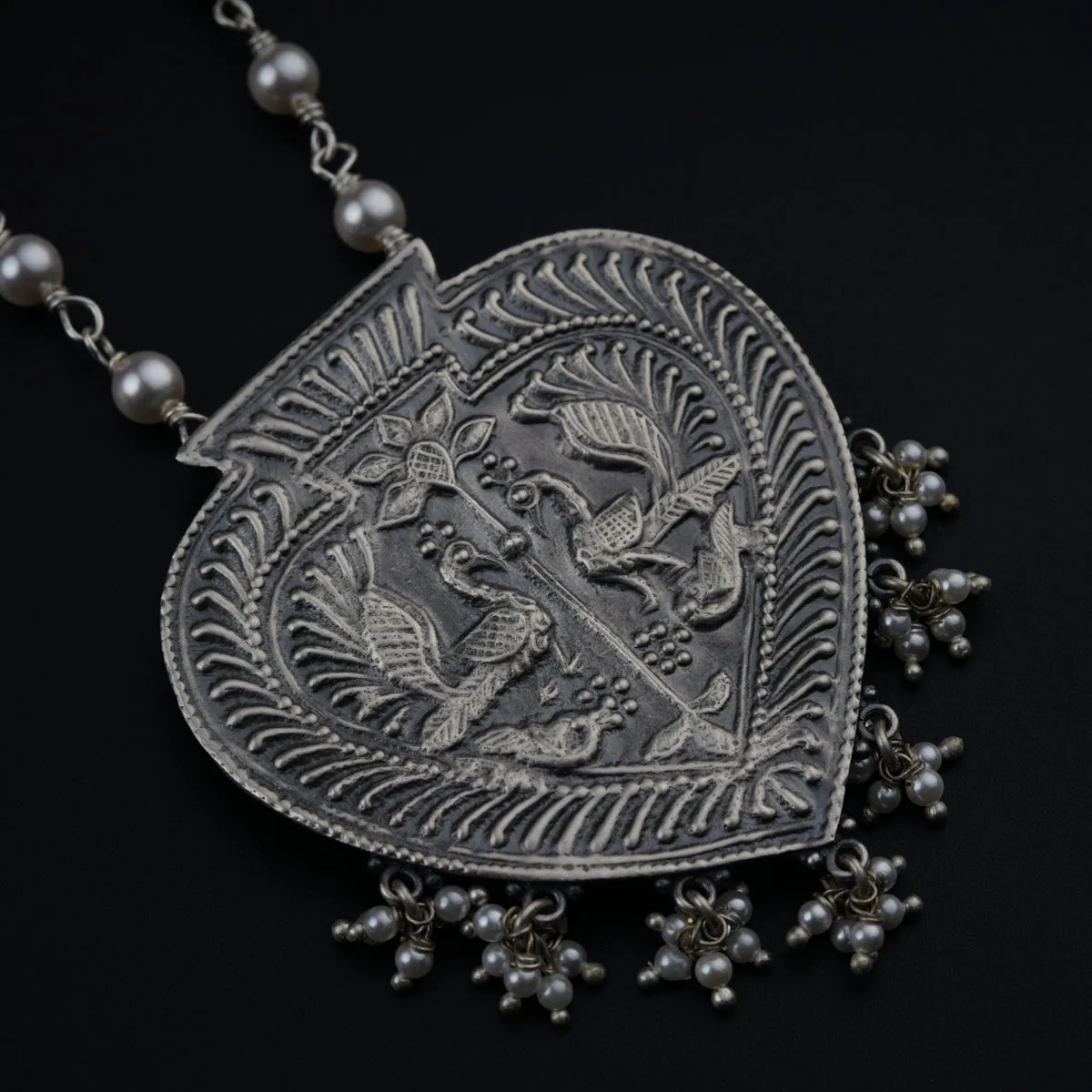Antique Silver and Pearl Necklace