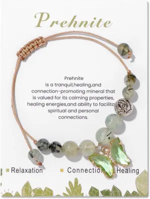 Anxiety Amethyst Turquoise Beaded Bracelets Amethyst Bracelet for Women Butterfly Charms Healing Stone Layered Bracelet Jewelry Gifts with Message Card