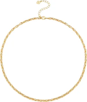 Aobei Pearl 18K Gold Paperclip Chain Choker Satellite Chain Biwa Pearl Pendant Necklace Dainty Jewelry for Women