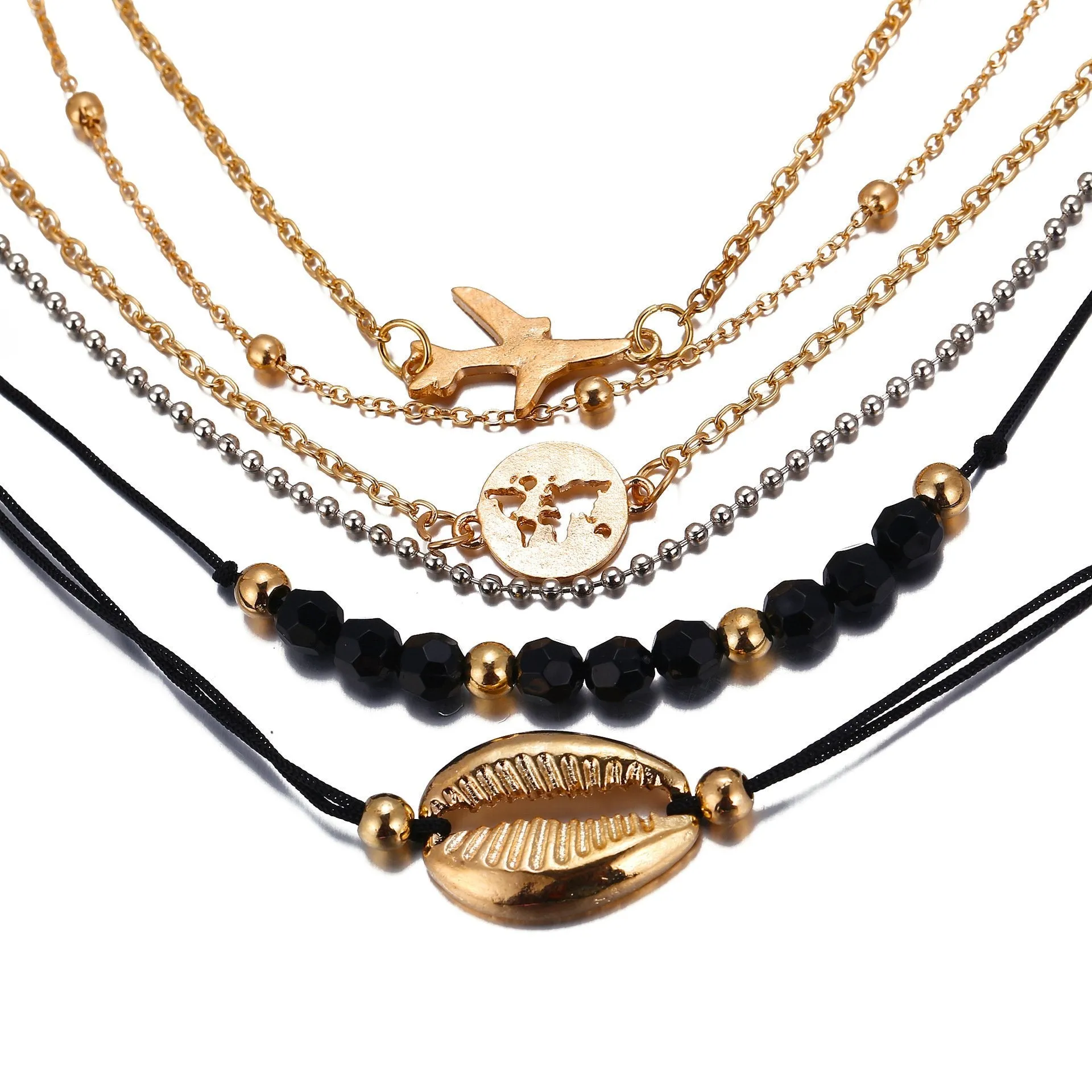 Around the World Bracelet Set - 18K Gold Plated, Made in Italy, Hypoallergenic & Comfort Fit Jewelry