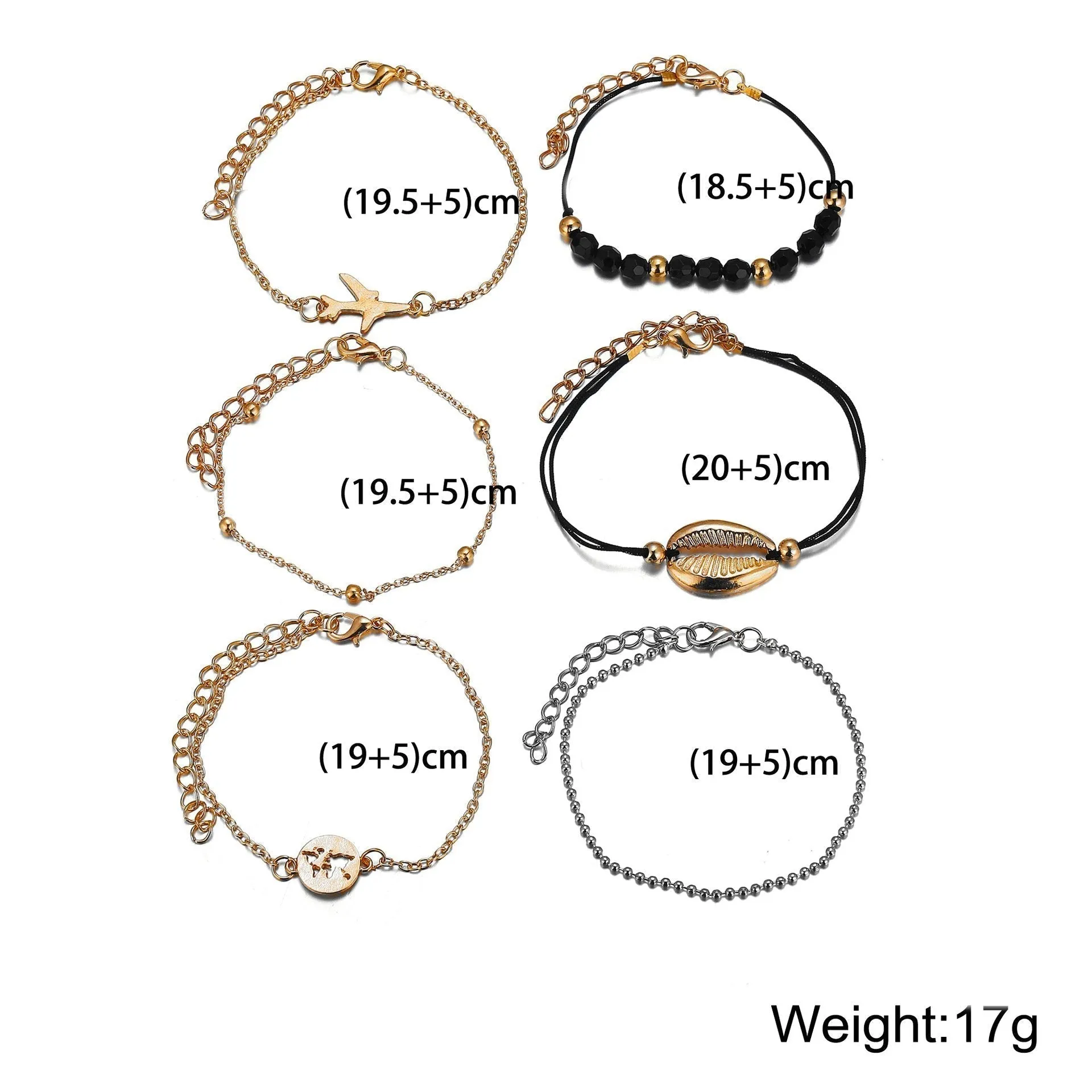 Around the World Bracelet Set - 18K Gold Plated, Made in Italy, Hypoallergenic & Comfort Fit Jewelry