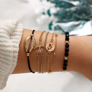 Around the World Bracelet Set - 18K Gold Plated, Made in Italy, Hypoallergenic & Comfort Fit Jewelry