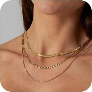ASCOMY Necklaces for Women Dainty Necklace14K Gold/Silver Plated Sparkling Twist Rope Silver Necklaces Herringbone Figaro Shiny Cubic Zirconia Pendant CZ Cross Choker Necklace Jewelry Gift for Her