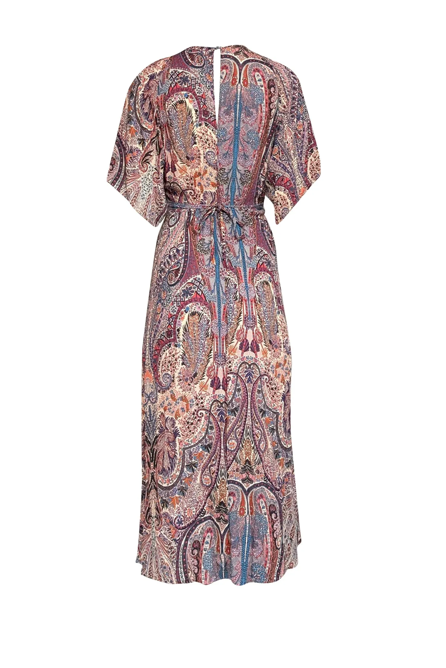 Ba&sh - Beige, Purple, & Orange Paisley Print Midi Dress Sz 6