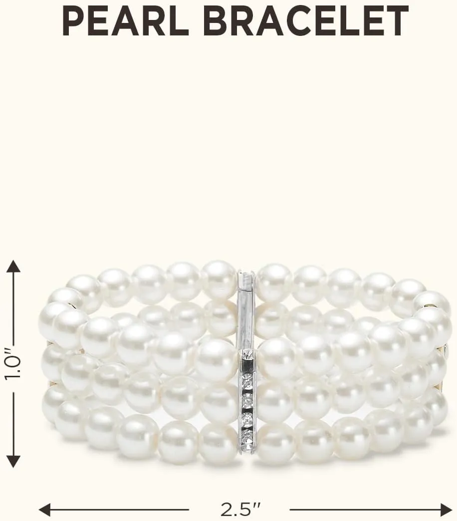 BABEYOND 1920s Accessories for Women - Flapper Headpiece Feather Great Gatsby Accessories for Women Pearl Necklace Gloves
