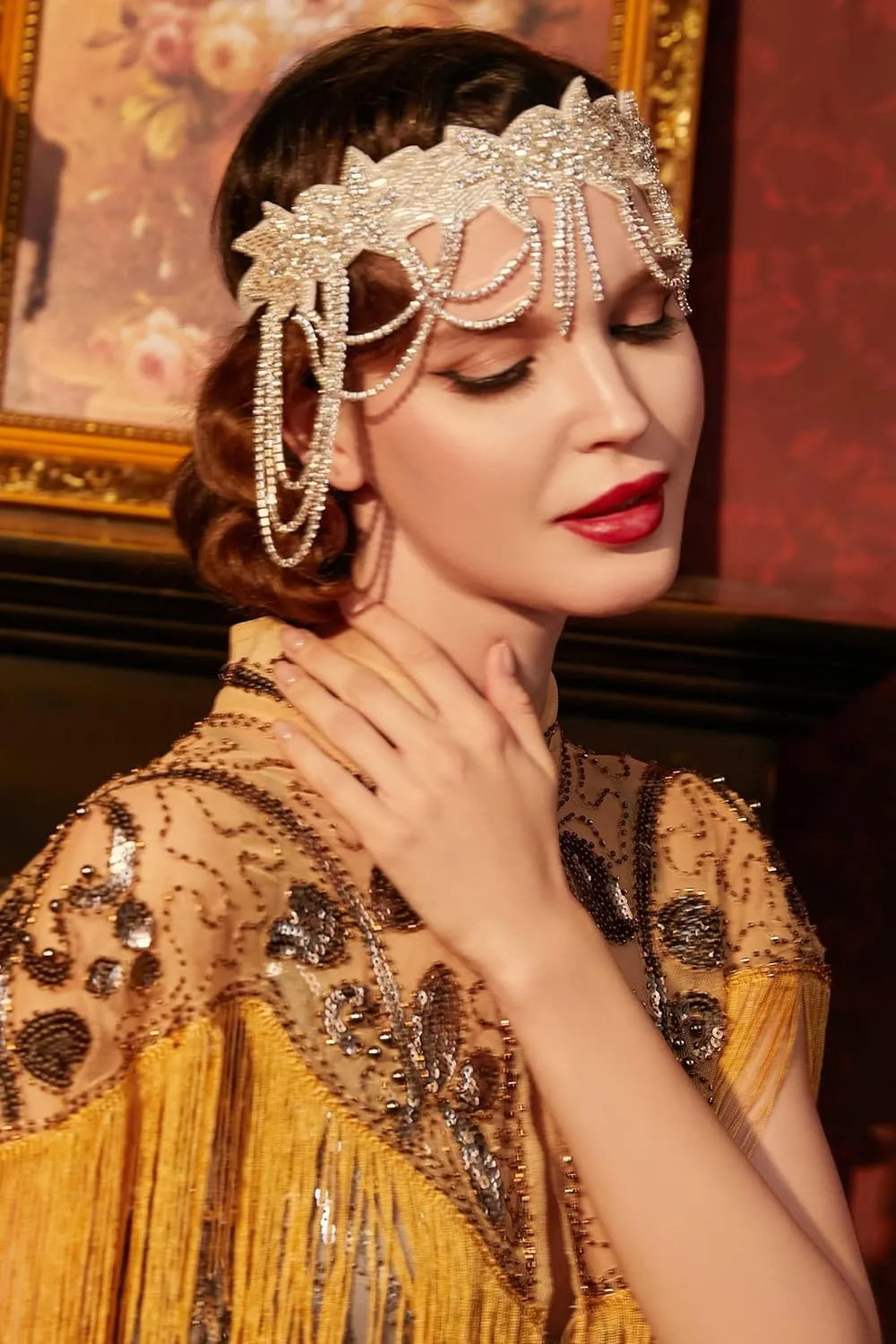 BABEYOND 1920s Accessories for Women - Great Gatsby Accessories Flapper Headband Headpiece Pearl Necklace Gloves for Women