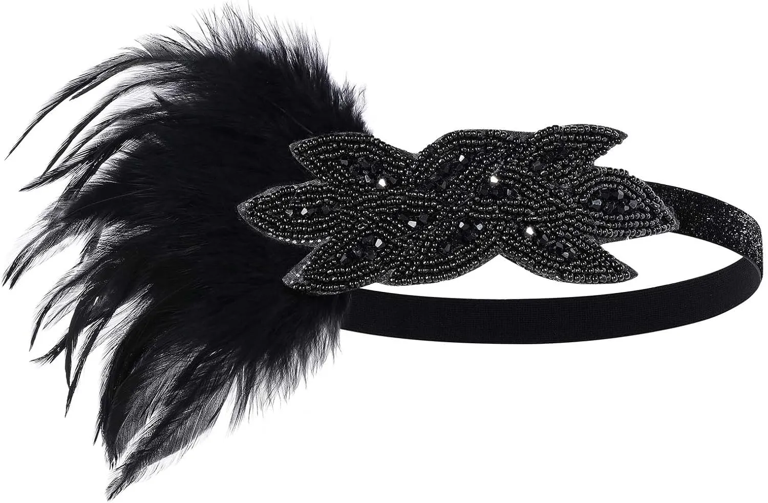 BABEYOND 1920s Flapper Accessories Great Gatsby Costume Accessories 20s Flapper Headband Pearl Necklace Gloves Plastic Holder