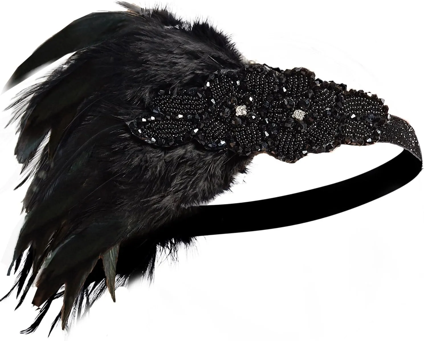BABEYOND 1920s Flapper Accessories Set Gatsby Costume Accessories 20s Flapper Headband Pearl Necklace Gloves Holder