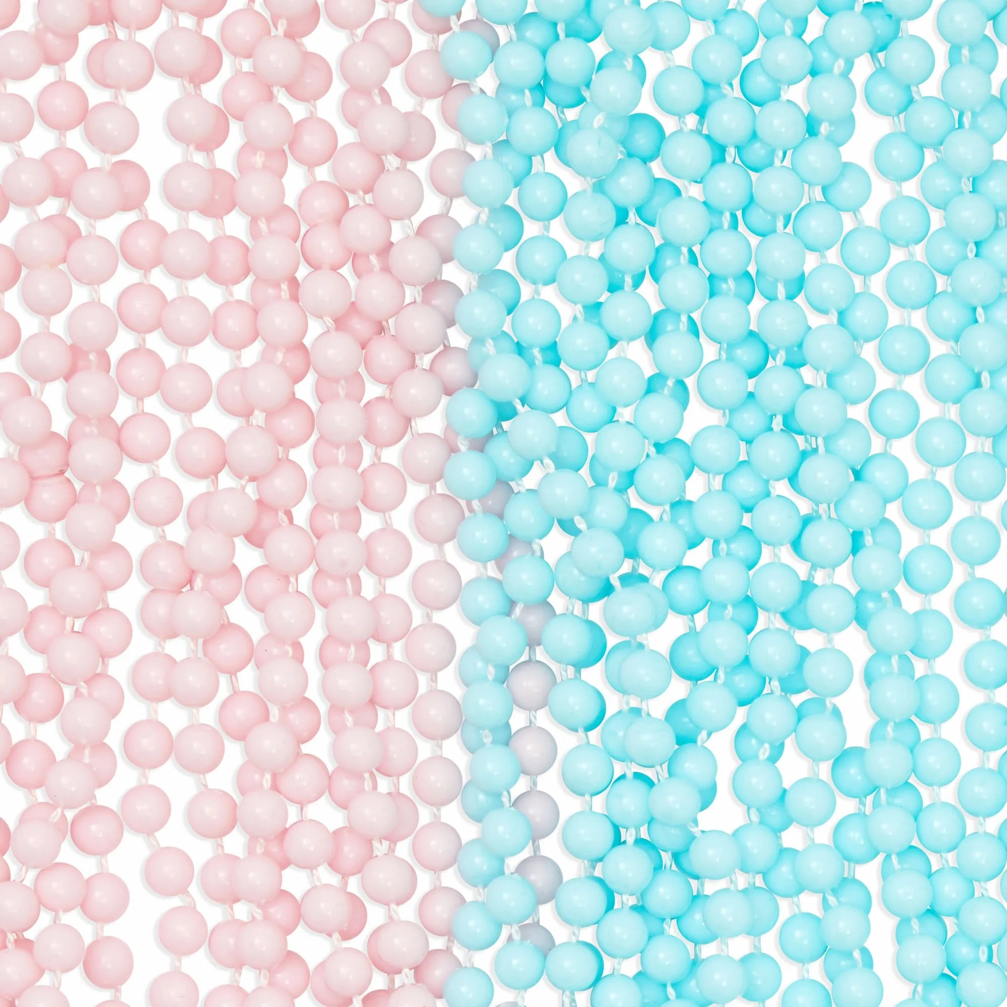Baby Gender Reveal Party Favors, Team Boy and Girl Button Pins, Bead Necklaces (48 Pieces)