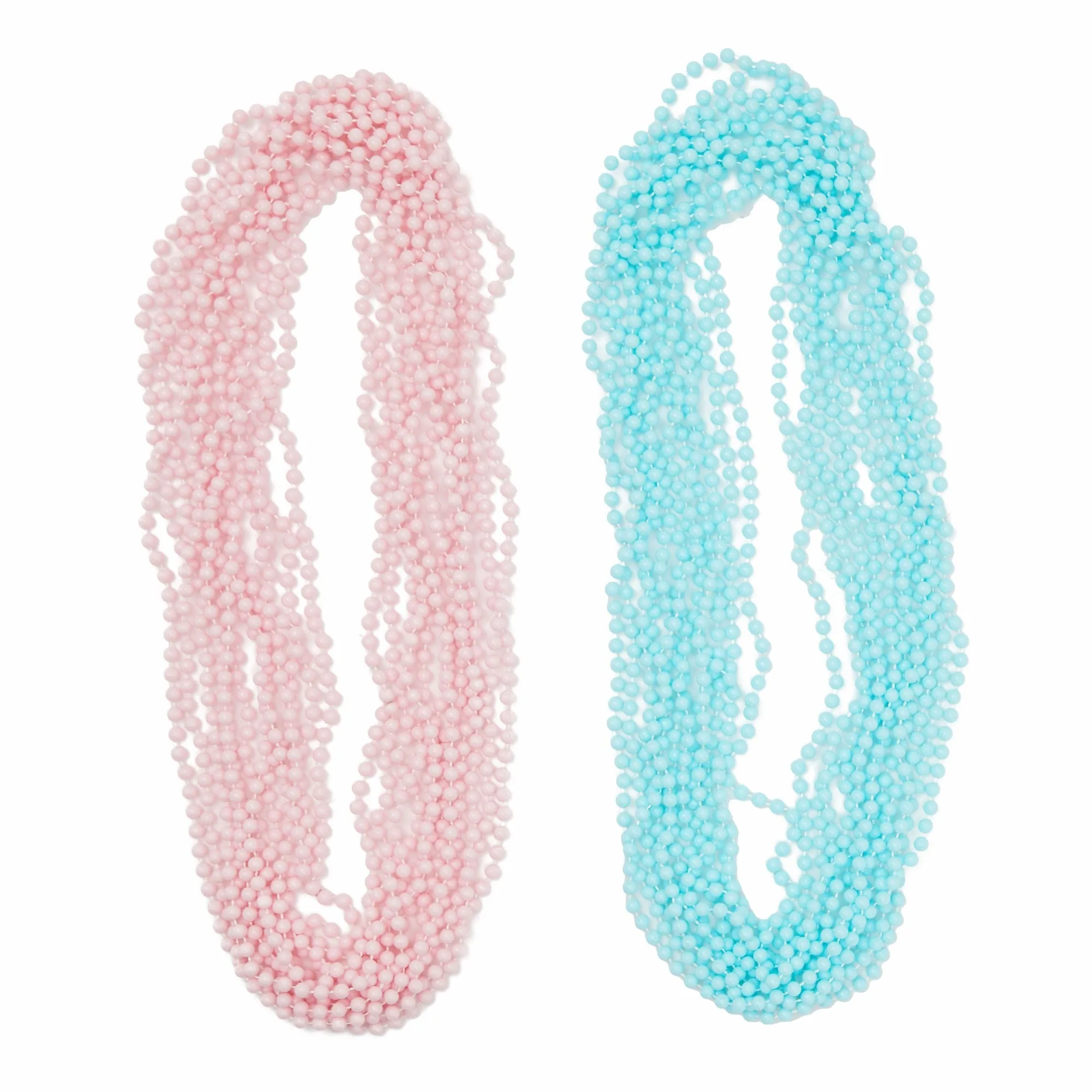 Baby Gender Reveal Party Favors, Team Boy and Girl Button Pins, Bead Necklaces (48 Pieces)