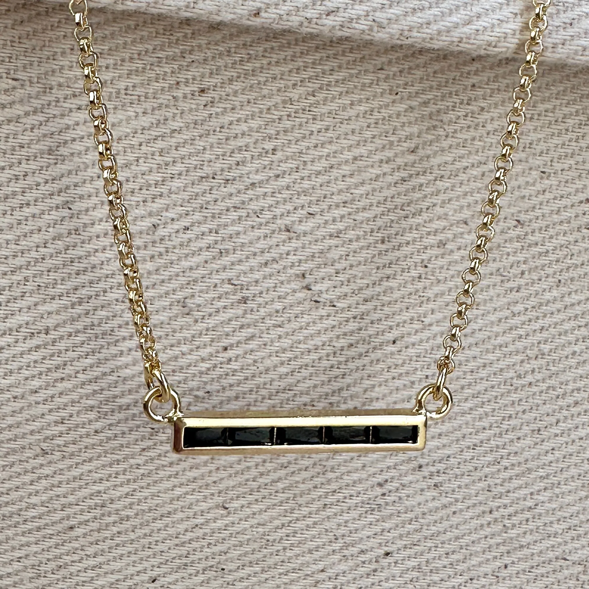 Baguette CZ Bar Necklace